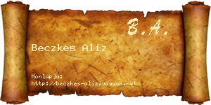 Beczkes Aliz névjegykártya